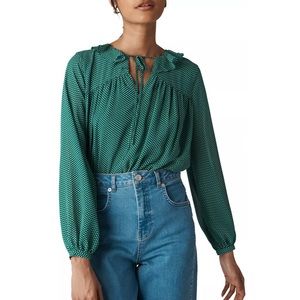 Whistles Pascal Spot Cross Back Top